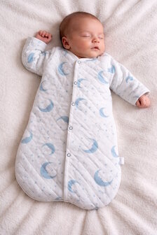 Prematuur slaapzak maan en sterren in blauw