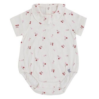 Baby romper Cherry cream met kersenprint