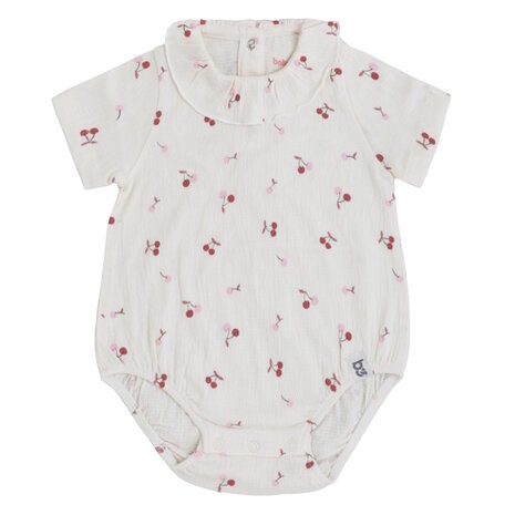 Baby romper Cherry cream met kersenprint