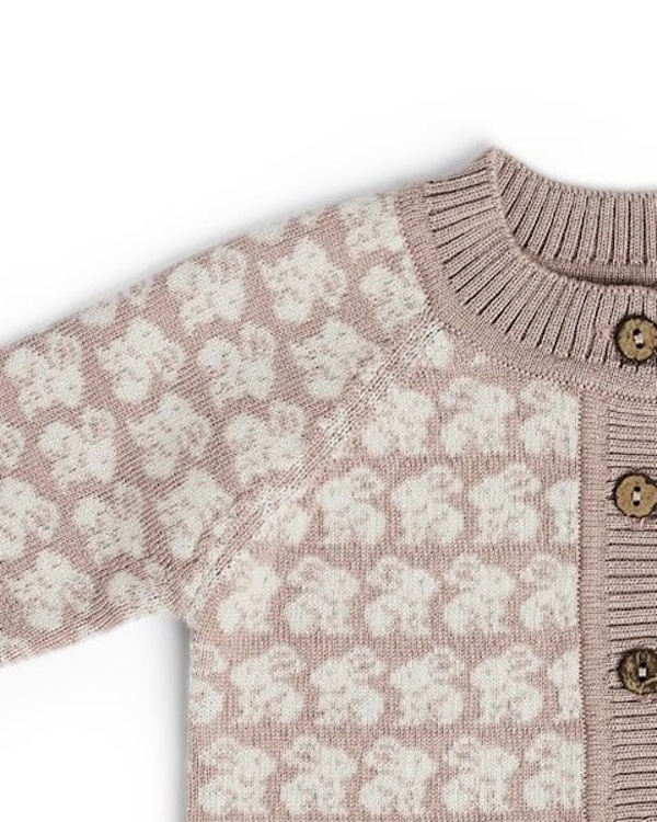 Wollen baby vestje Finn - Poederroze - Afbeelding 2