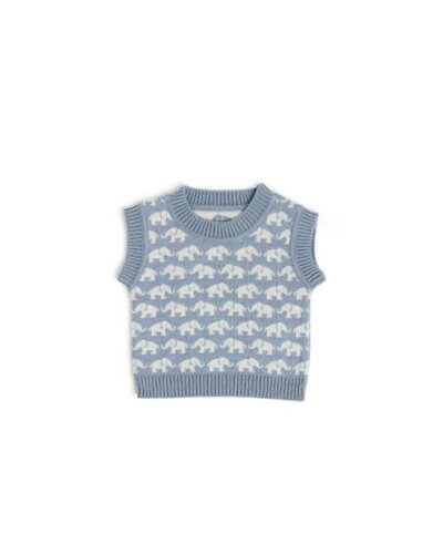 Merinowollen spencer Rowan in Lichtblauw