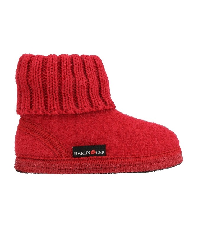 Haflinger kinderpantoffel Karl in Robijn Rood - Afbeelding 2