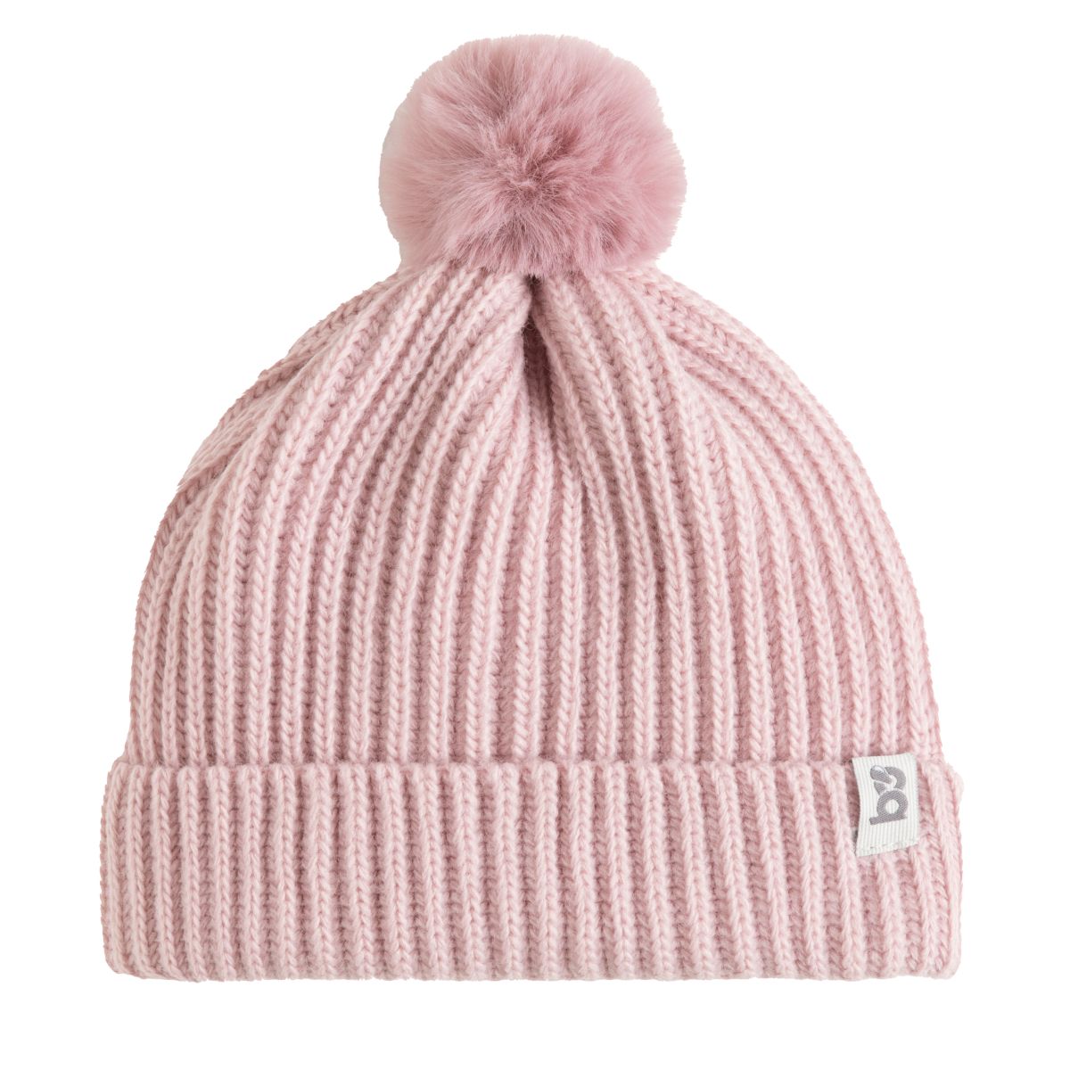 baby muts met pompon oud roze