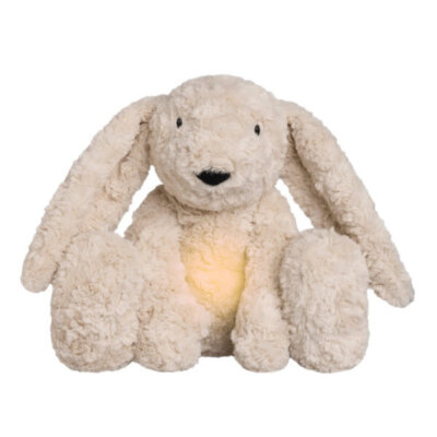 Bibi konijn knuffel met nachtlampje en geluiden - Warm Linnen