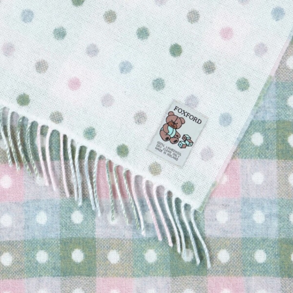 Foxford Lamswollen Babydeken Pastel Dots - Afbeelding 4