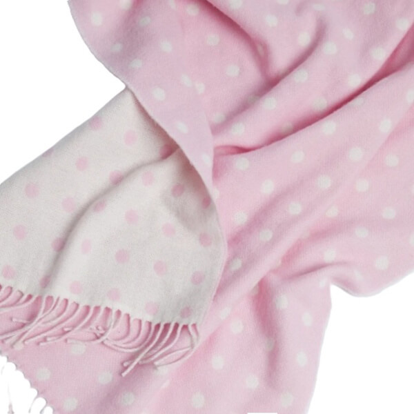 Foxford Lamswollen Babydeken Pink Dots - Afbeelding 4